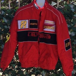 Fashion Nova Red Women Racer Jacket size L